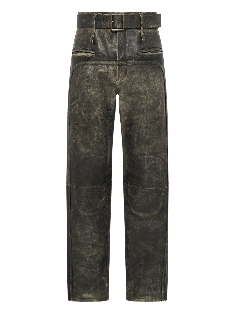 Marine Serre Moon Leather Belted Trousers - Grau