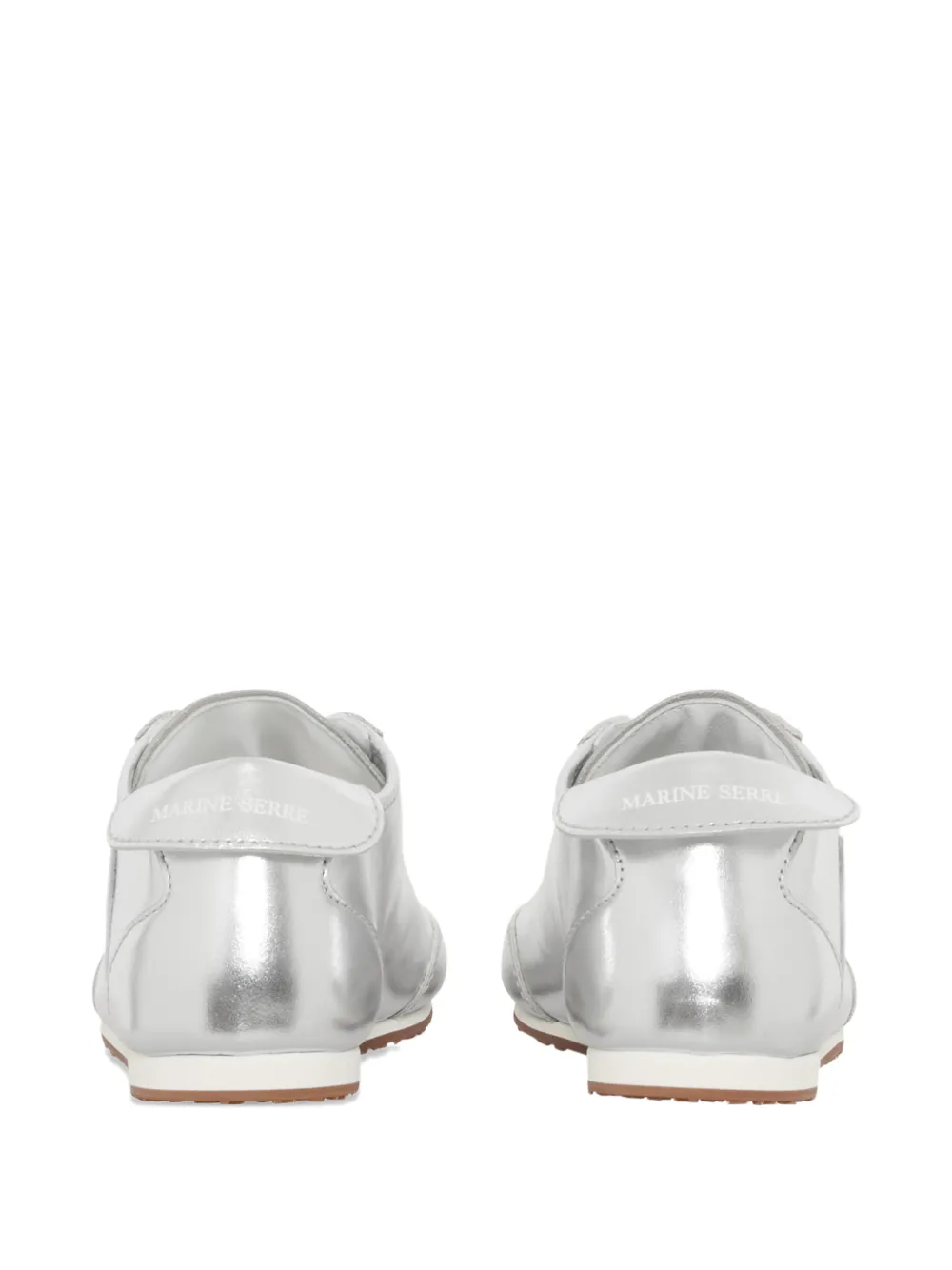 Marine Serre MS Astra leren sneakers met metallic-effect Grijs