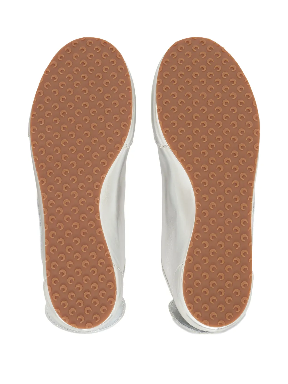 Marine Serre MS Astra leren sneakers met metallic-effect Grijs