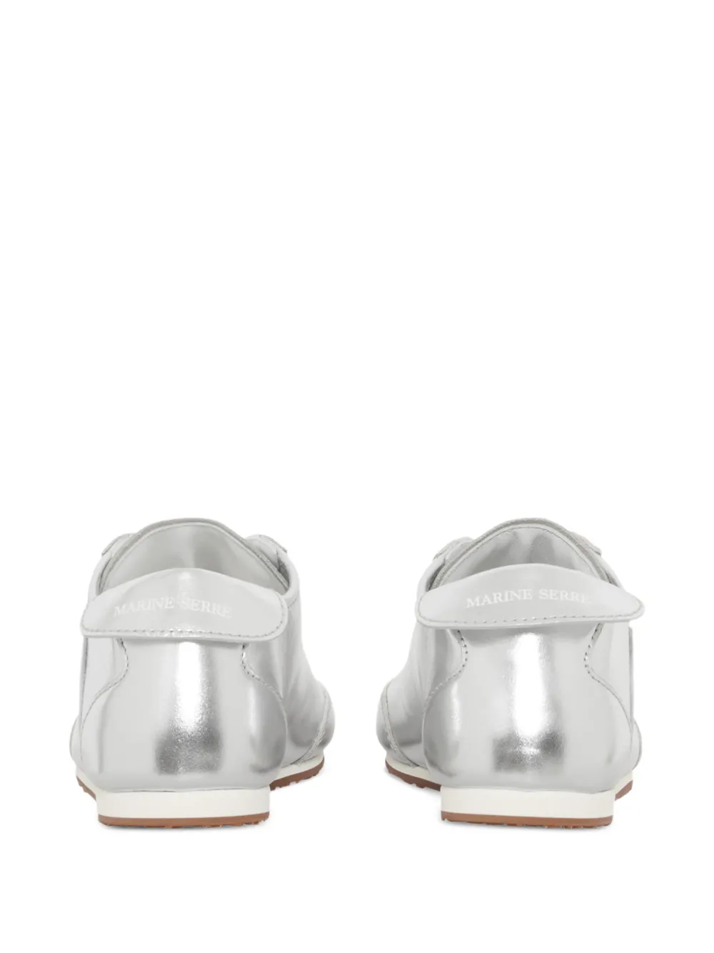  Marine Serre Ms Astra Metallic-effect Leather Sneakers - Grey 