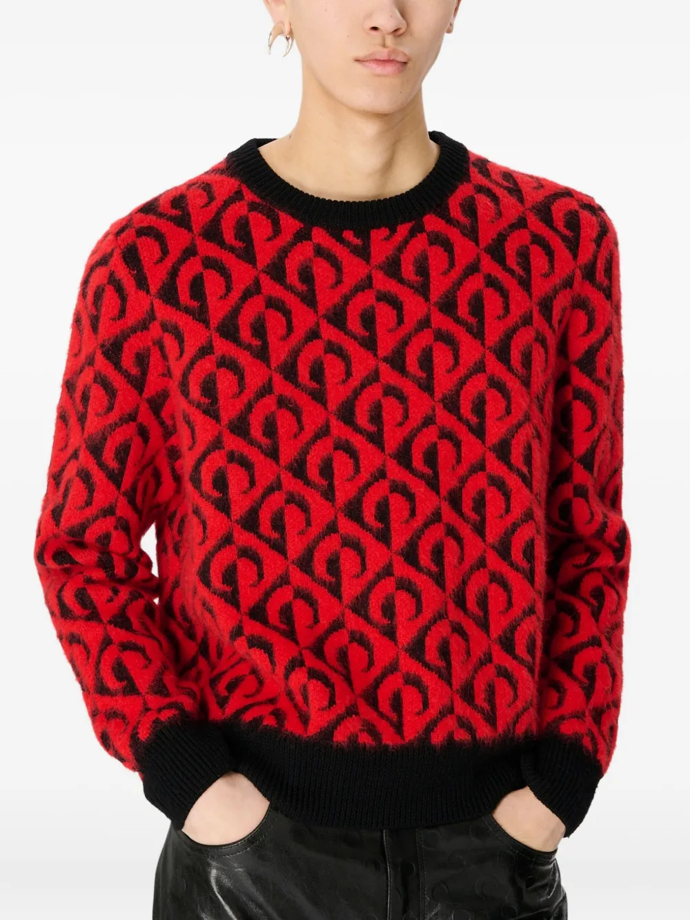 Marine Serre crew neck sweater - Rood