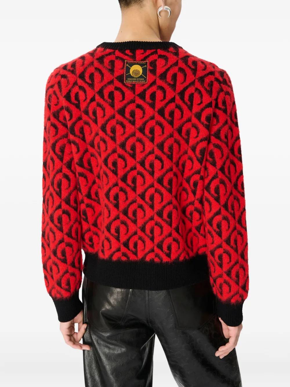 Marine Serre Sweater met ronde hals Rood