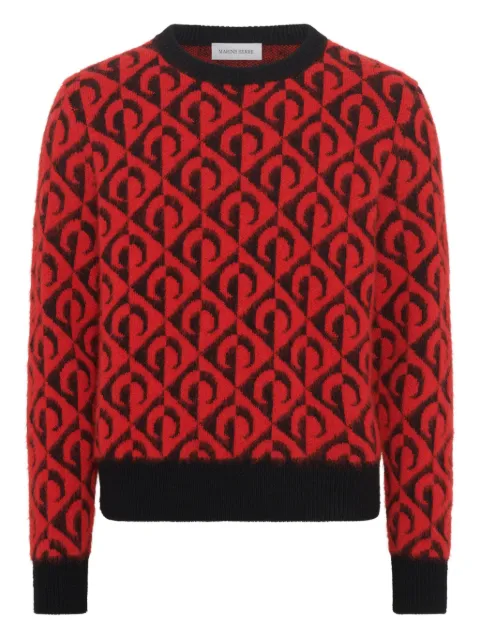 Marine Serre suéter con cuello redondo