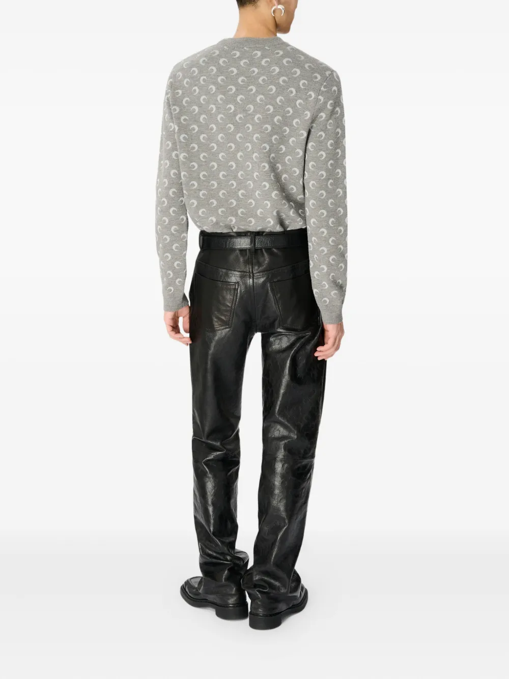 Marine Serre Glossy Moon broek Zwart