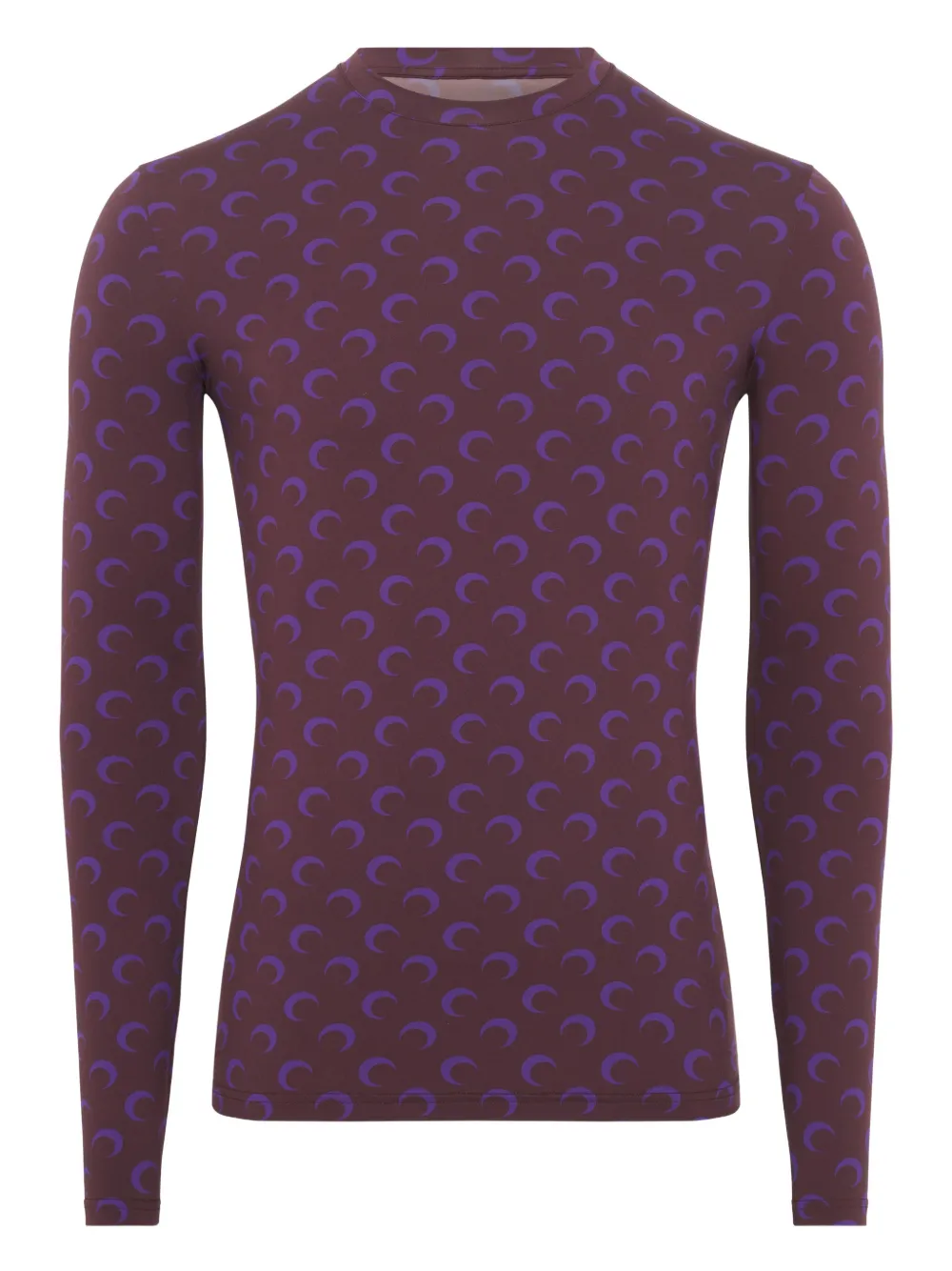 Marine Serre moon-print jersey long-sleeved T-shirt - Violett