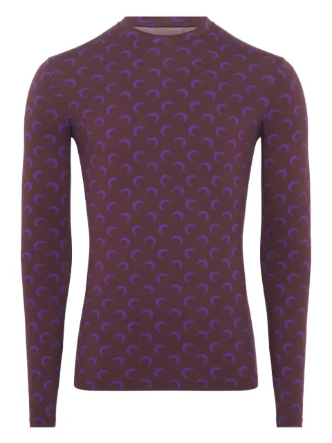Marine Serre moon-print jersey long-sleeved T-shirt