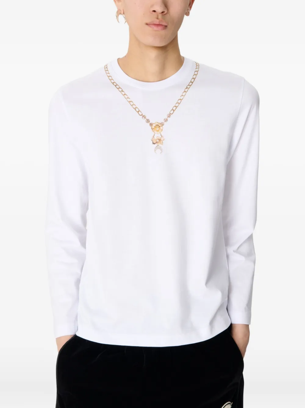 Marine Serre T-shirt met lange mouwen Wit