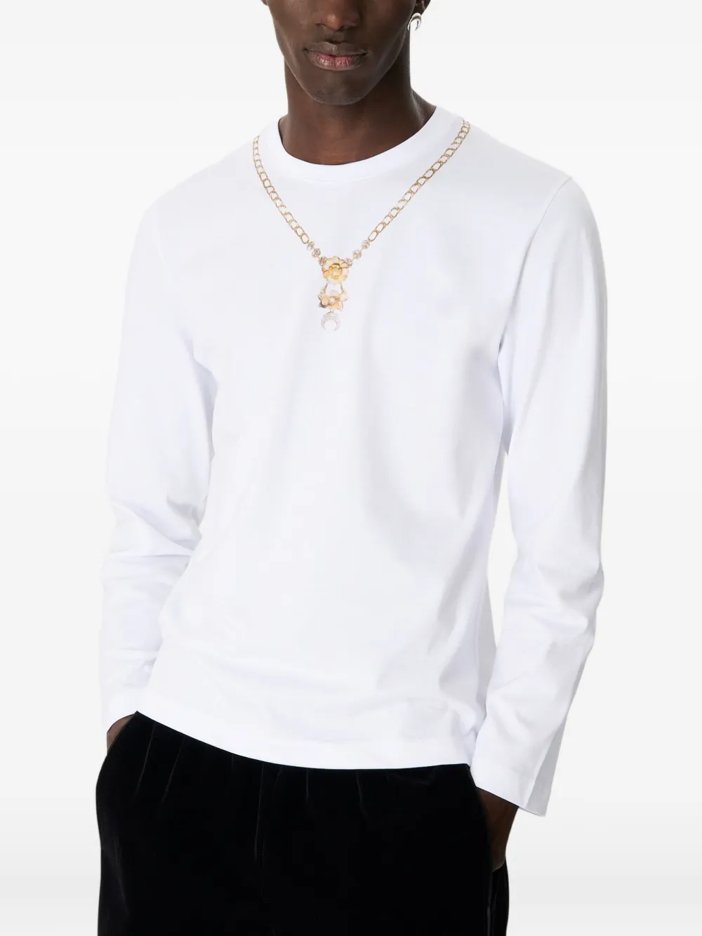 Marine Serre T-shirt met lange mouwen Wit