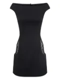 Marine Serre boat-neck dropped-shoulders mini dress - Black