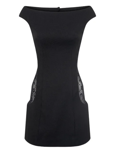 Marine Serre Vestido decote canoa com ombros deslocados