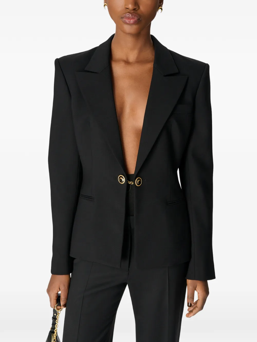 Marine Serre Wool Blazer In Black