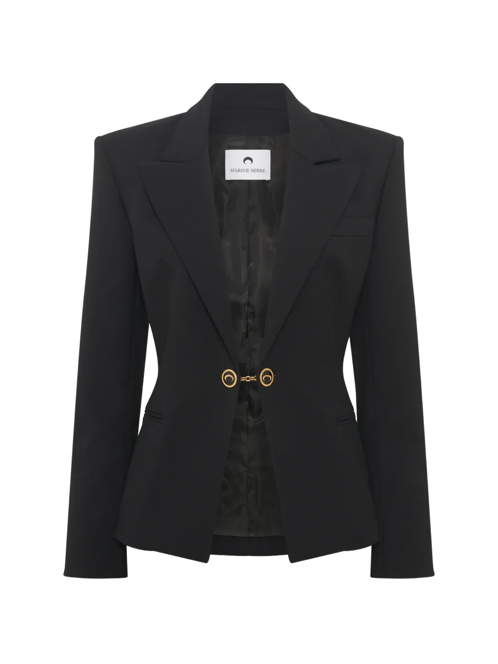 Marine Serre Wollen blazer Zwart