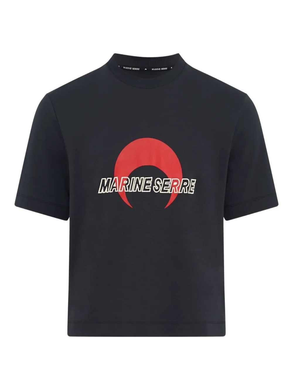 Marine Serre Logo T-shirt In Black