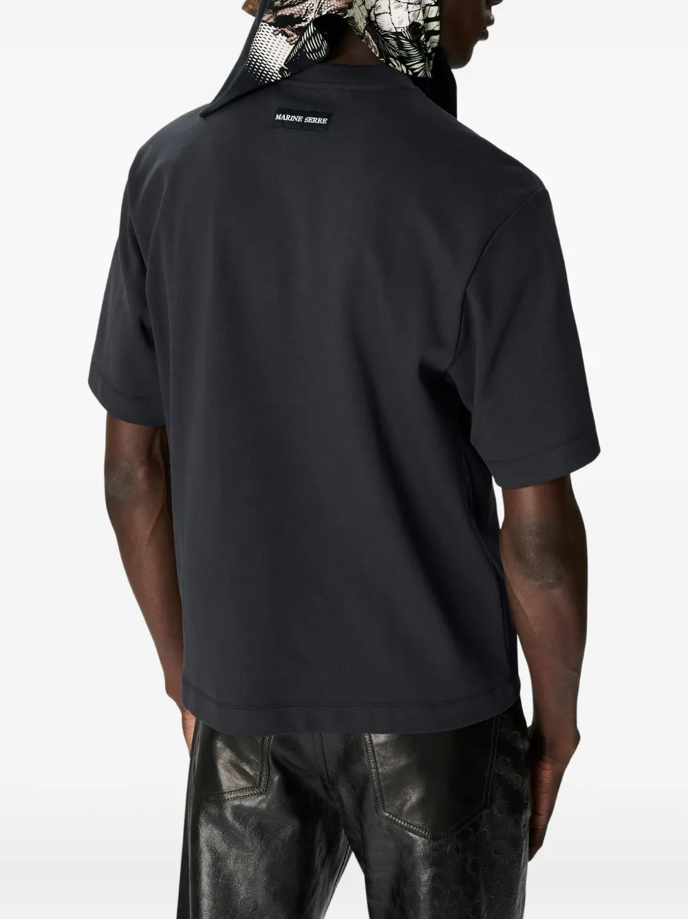 Marine Serre Logo T-shirt In Black