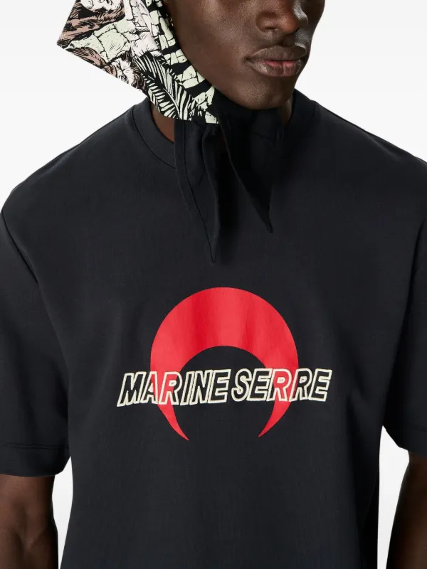 ☆ぽ☆Marine Serre ロゴTシャツ☆ Marine Serre Logo T-shirt | Black | FARFETCH