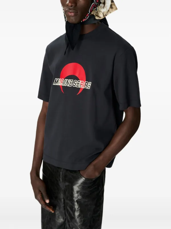Marine Serre Logo T-shirt | Black | FARFETCH