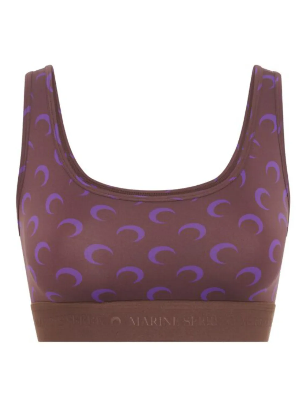 Marine Serre moon-printed sports bra - Braun