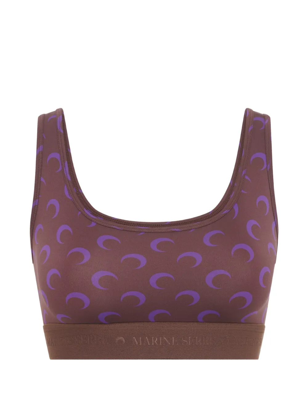 Marine Serre Sport-bh met maanprint Bruin