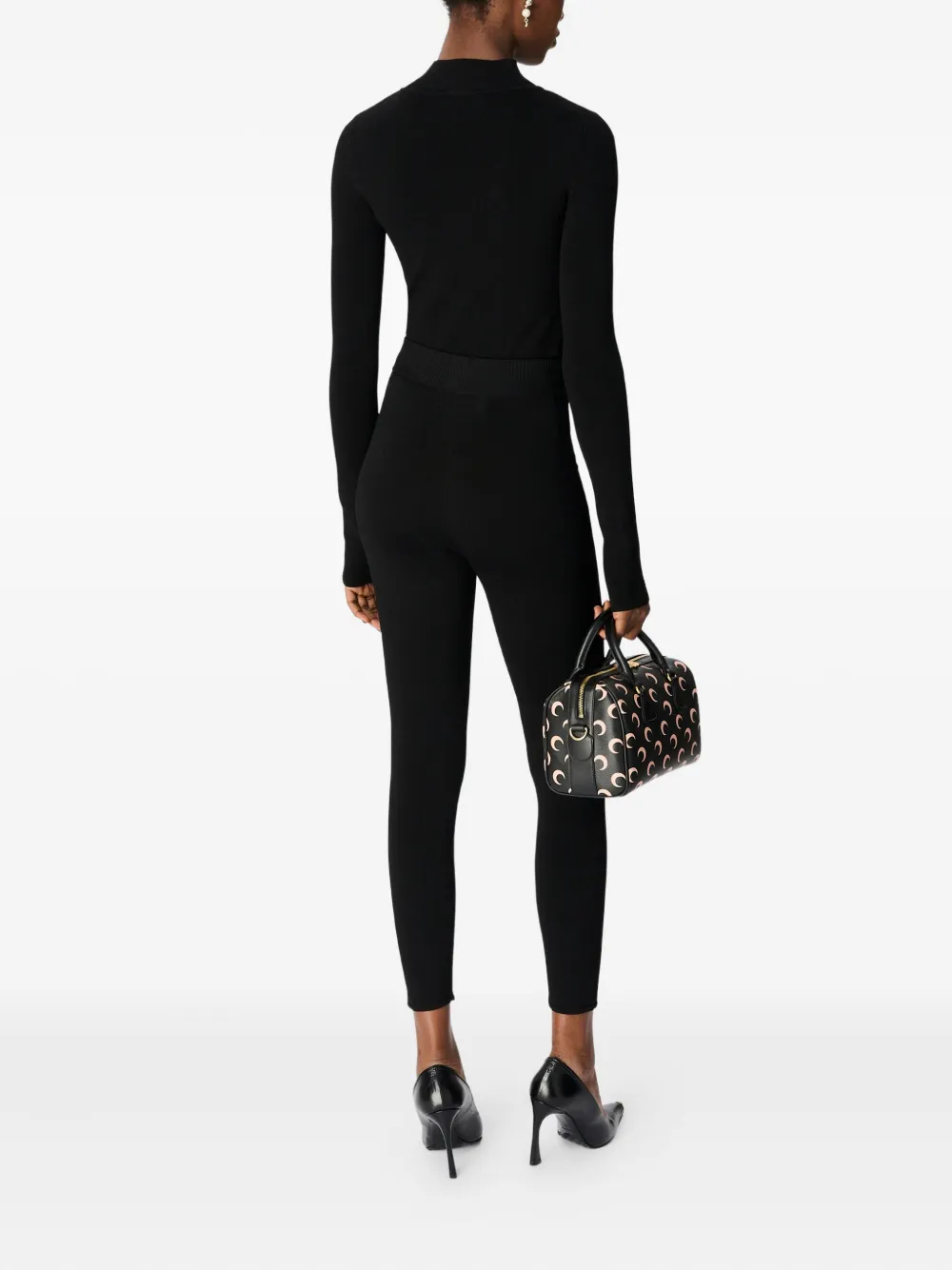Marine Serre Moon-logo Leggings In Black