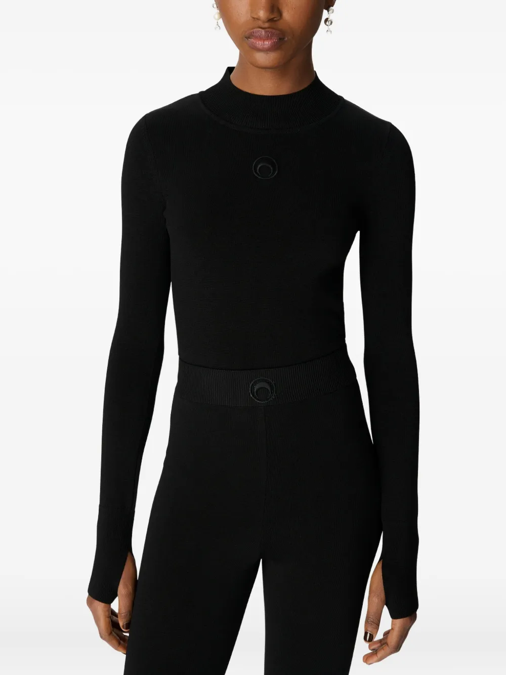 Marine Serre Moon-logo Leggings In Black