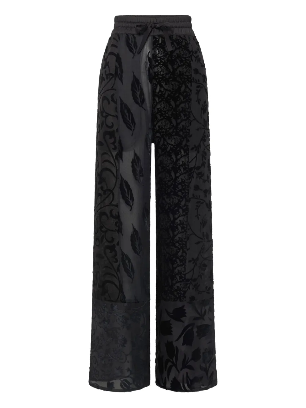 floral-patterned drawstring trousers