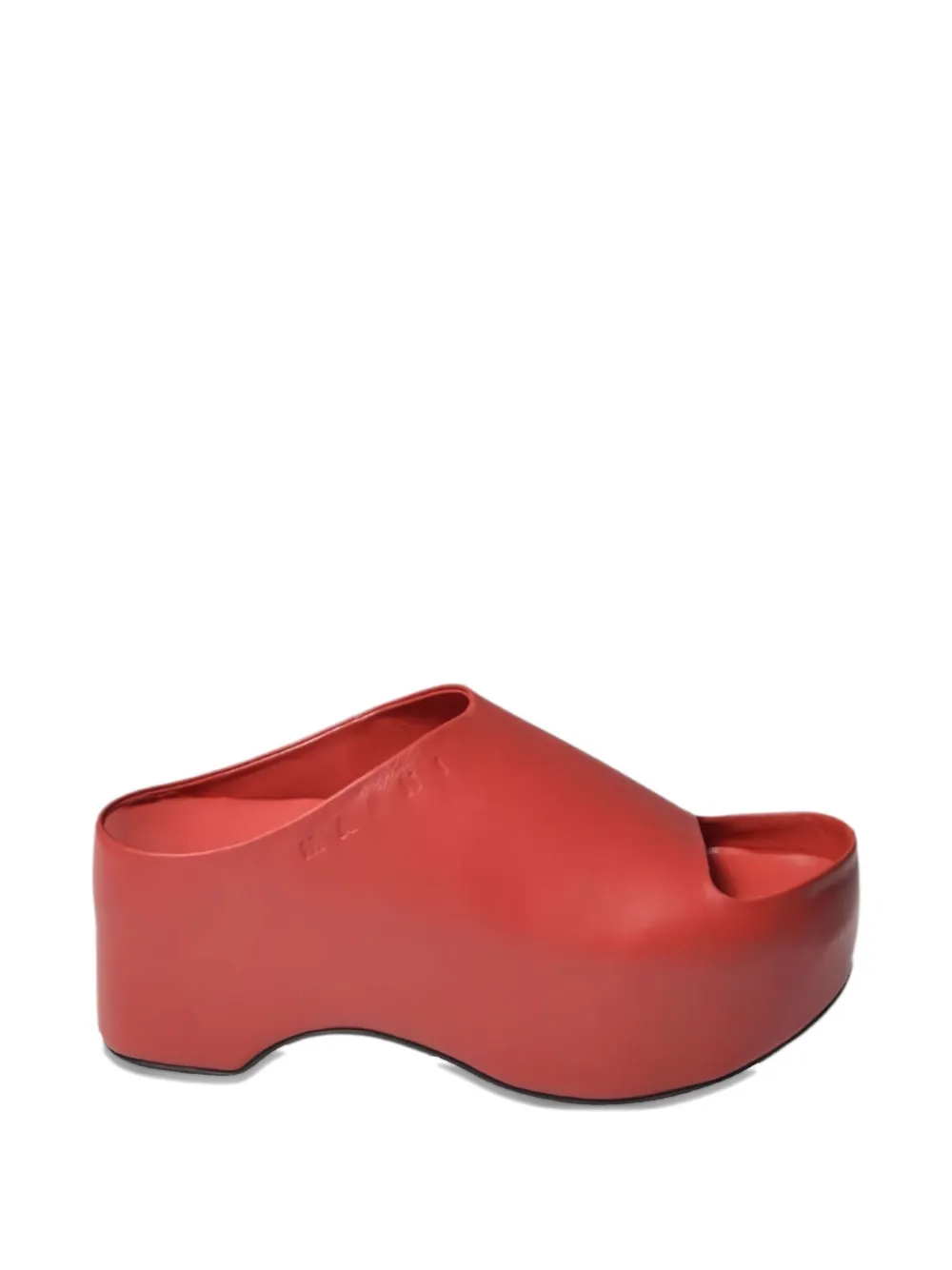 Marni 50mm leather heeled mules Red