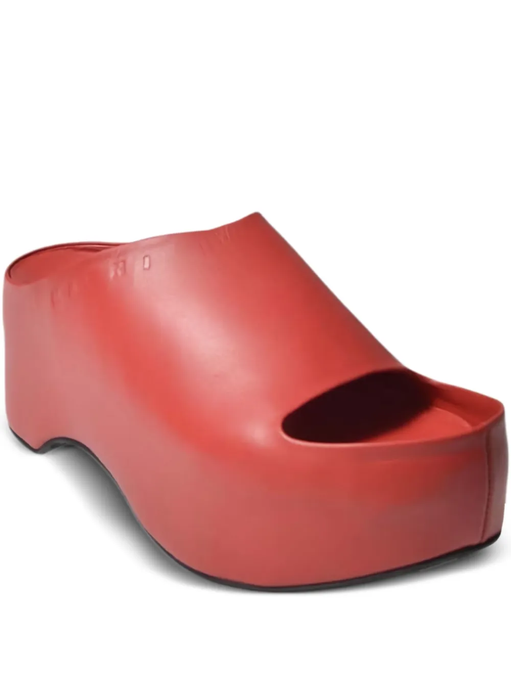 Marni 50mm leather heeled mules Red