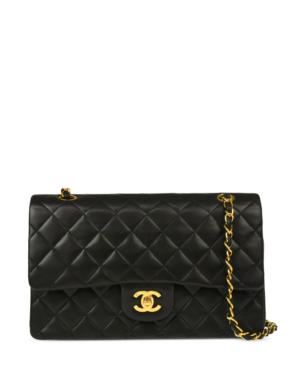 CHANEL Pre-Owned 1992 クラシック ダブルフラップ ショルダーバッグ M - ブラック CHANEL Pre-Owned 1992 クラシック ダブルフラップ ショルダーバッグ M - ブラック