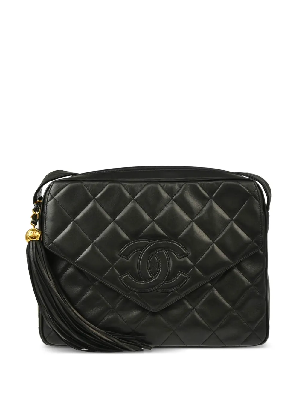 CHANEL Pre-Owned 1995 マトラッセ カメラバッグ L - ブラック CHANEL Pre-Owned 1995 マトラッセ カメラバッグ L - ブラック