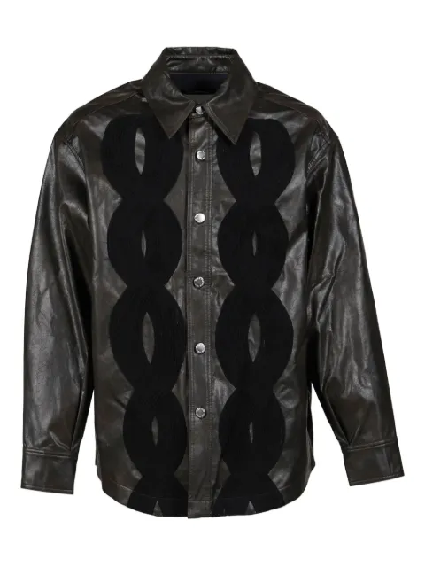 Song For The Mute appliqué faux-leather jacket