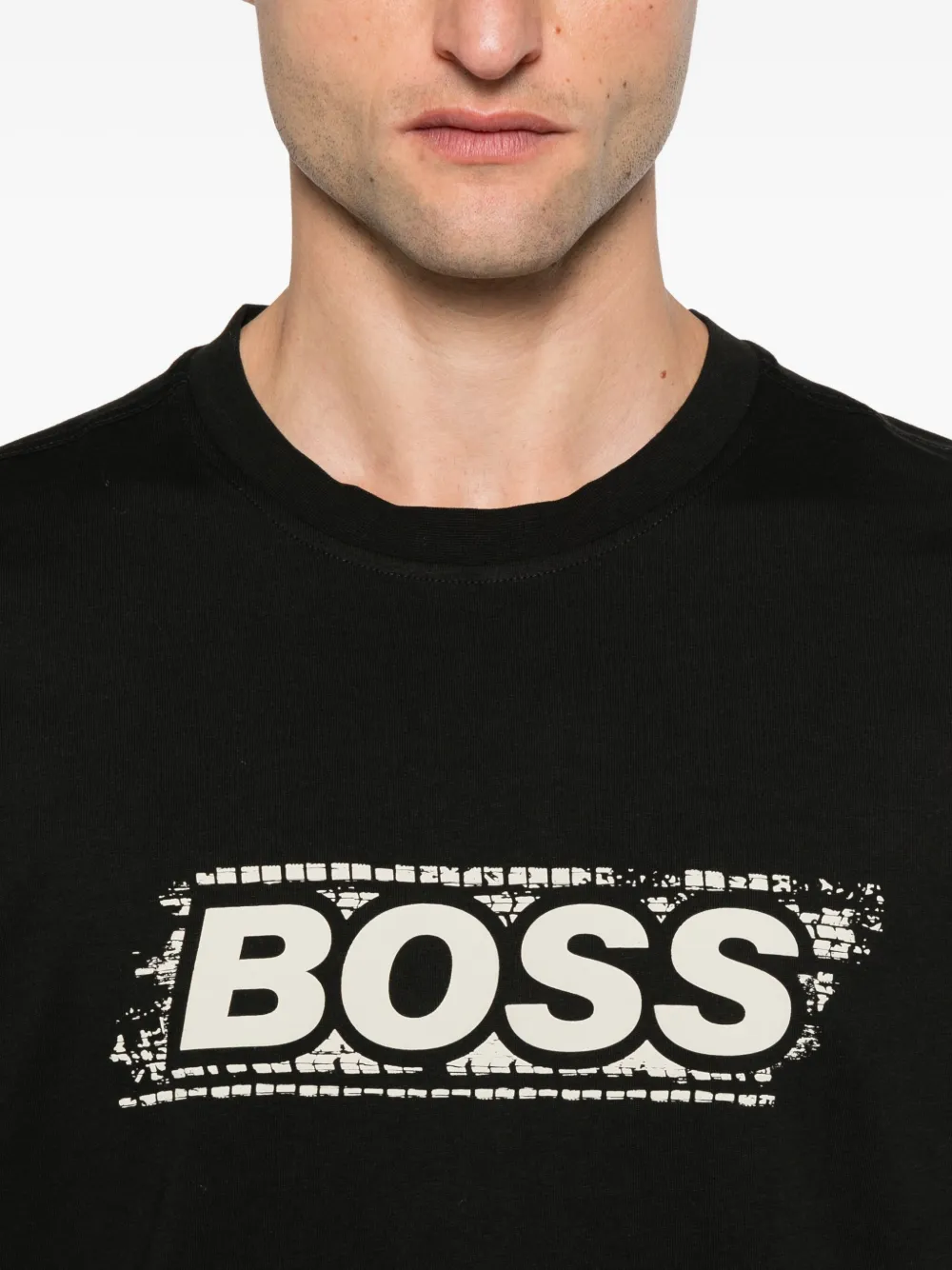 BOSS T-shirt met logoprint Zwart