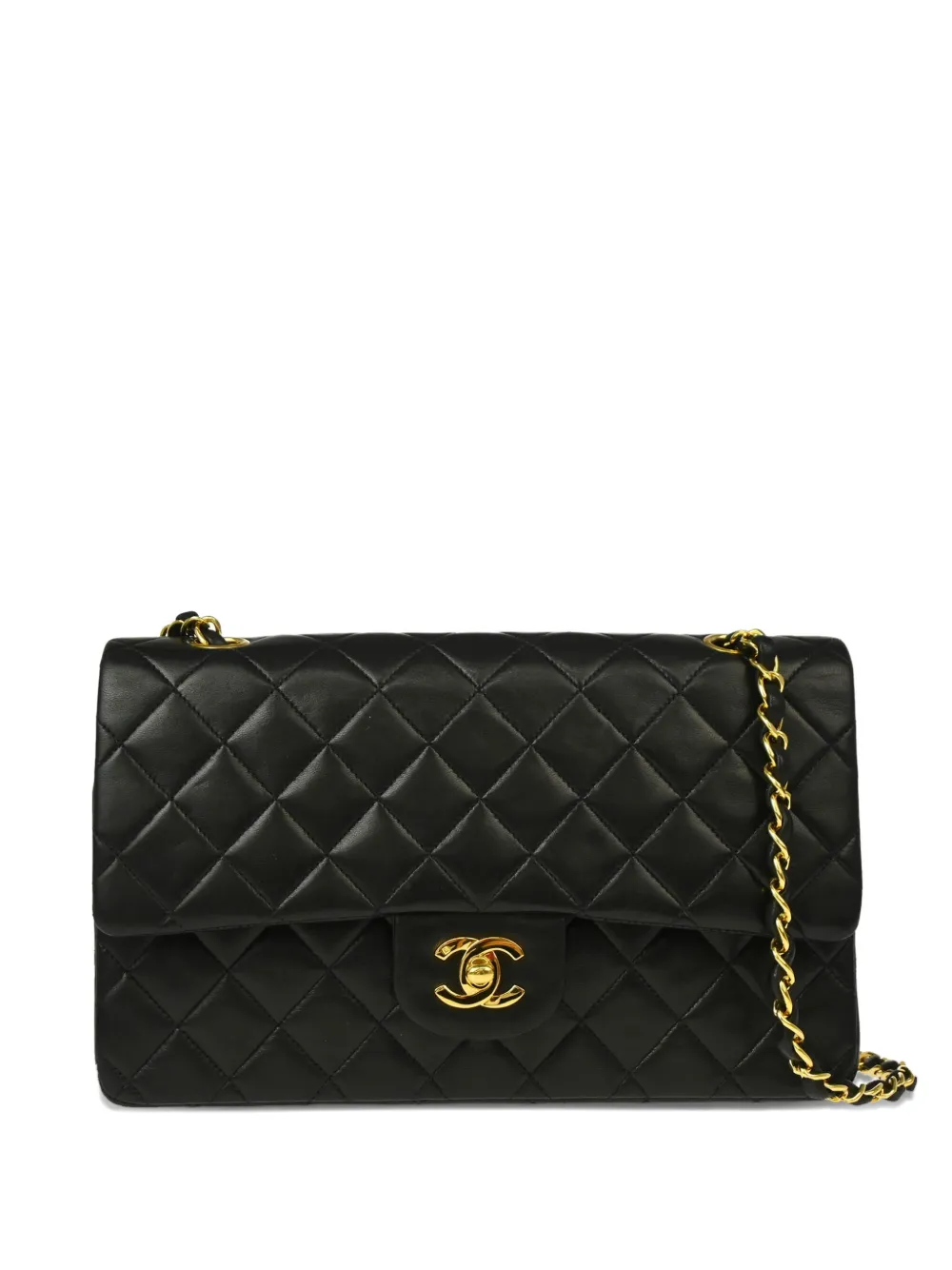 CHANEL Pre-Owned 1992 クラシック ダブルフラップ ショルダーバッグ M - ブラック CHANEL Pre-Owned 1992 クラシック ダブルフラップ ショルダーバッグ M - ブラック