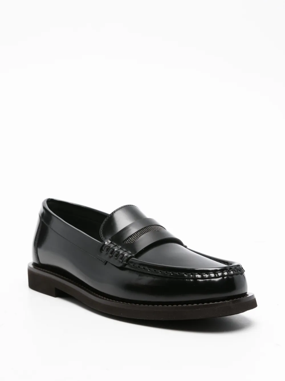 Brunello Cucinelli Monili loafers met kettingdetail Zwart