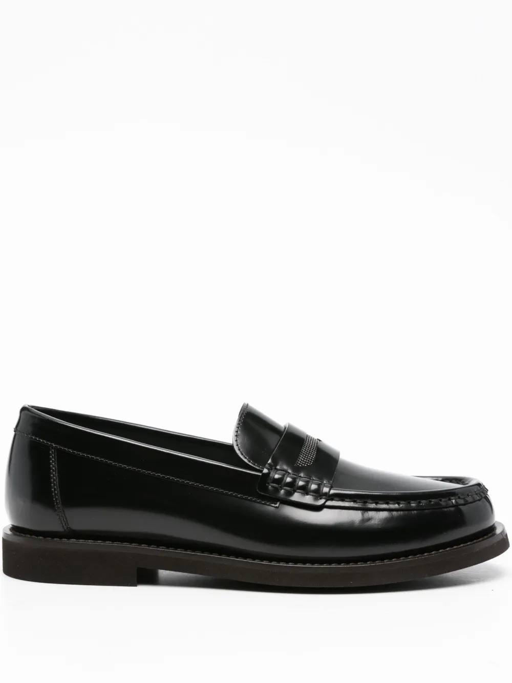 Brunello Cucinelli Monili chain-detailed loafers Black