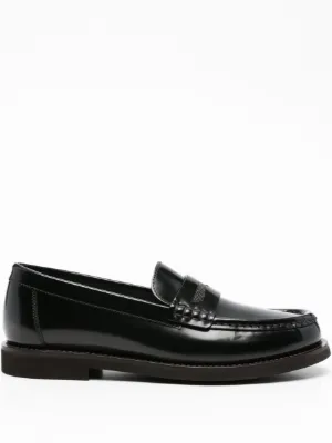 Miu Miu Leather Penny Loafers | Black | FARFETCH