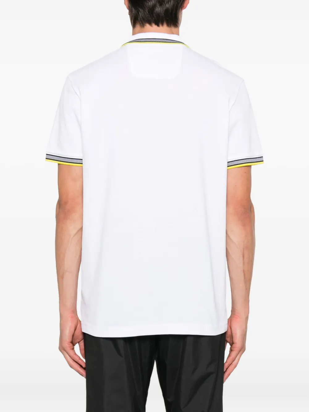 BOSS Poloshirt met gestreepte kraag Wit