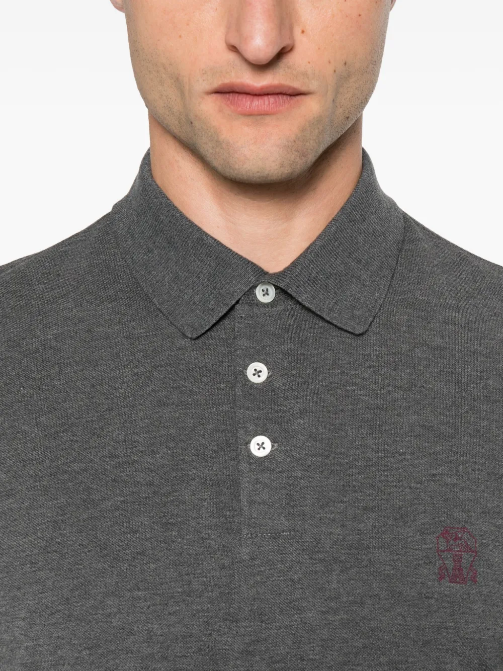 Brunello Cucinelli Poloshirt met korte mouwen Grijs