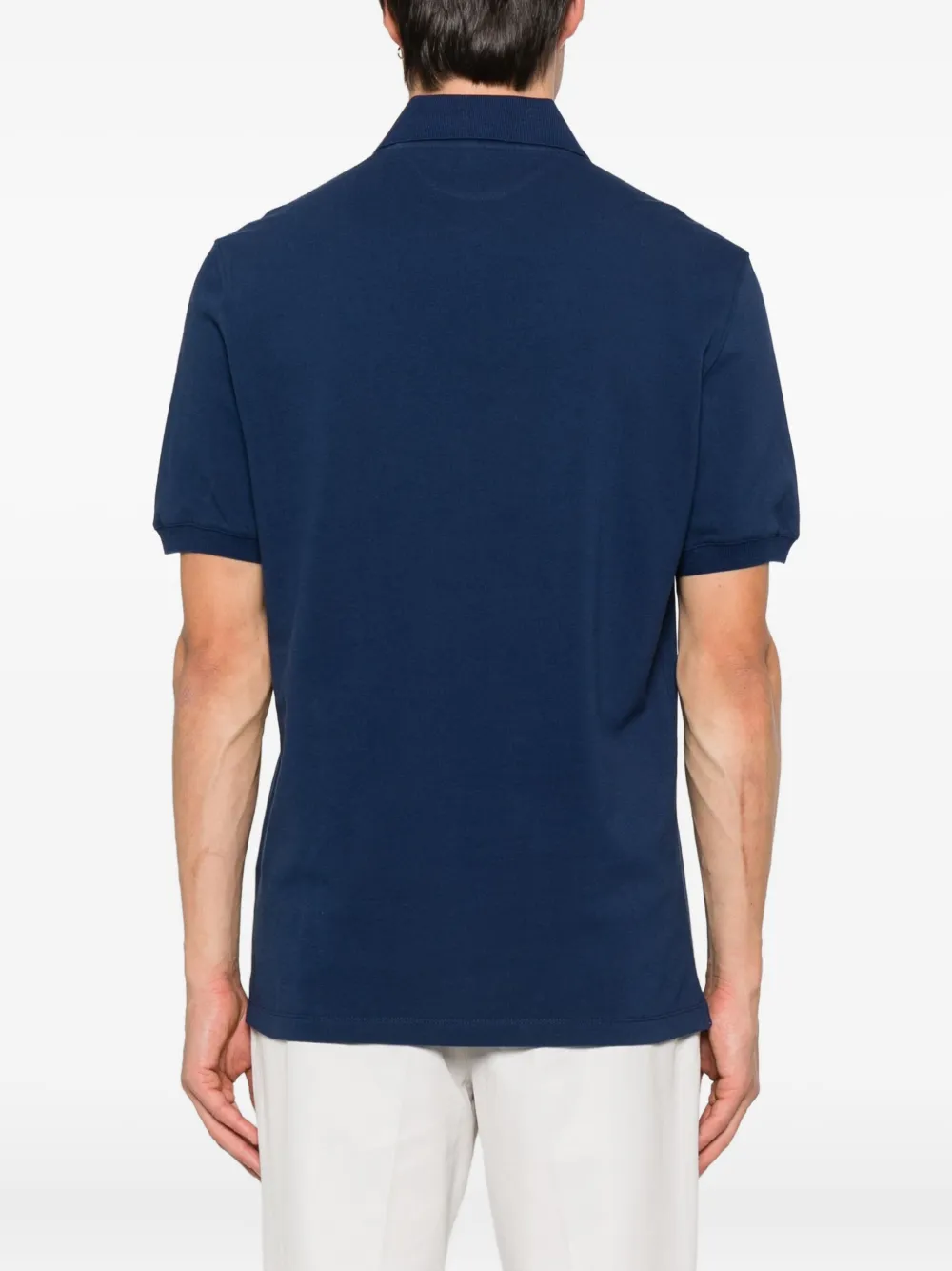 Brunello Cucinelli Poloshirt met geborduurd logo Blauw