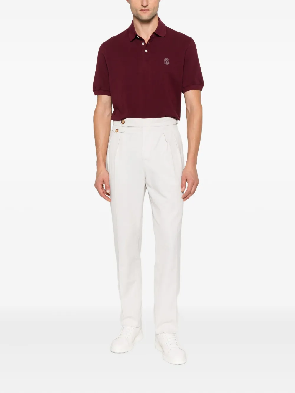 Brunello Cucinelli Poloshirt met geborduurd logo Rood