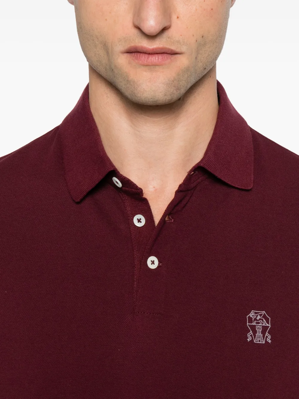 Brunello Cucinelli Poloshirt met geborduurd logo Rood