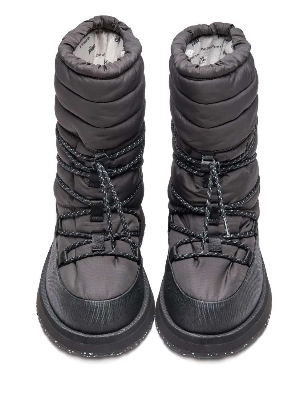 Suicoke Quilted Lace-up Boots In Black