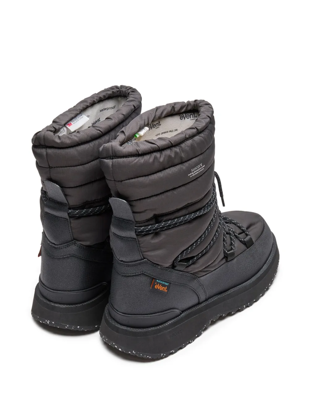 Suicoke Quilted Lace-up Boots In Black