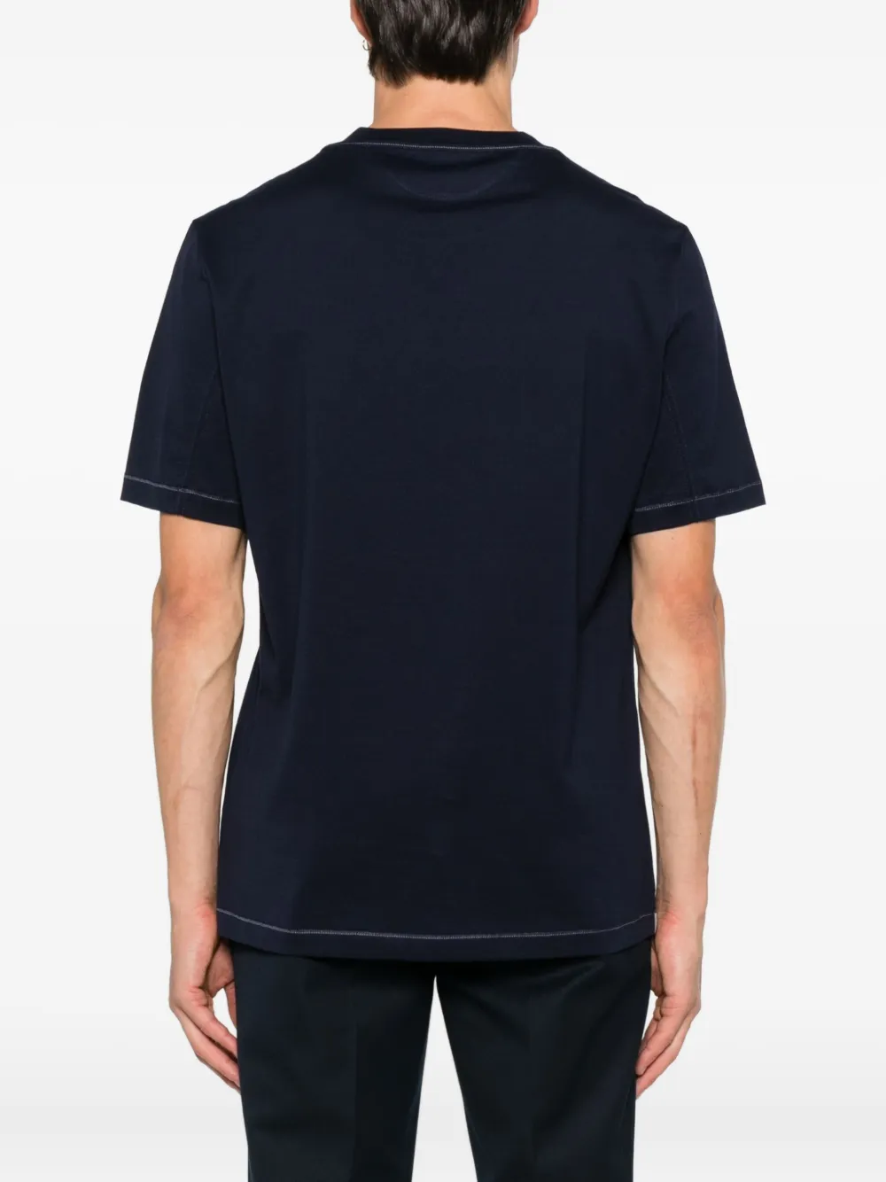 Brunello Cucinelli T-shirt met borduurwerk Blauw