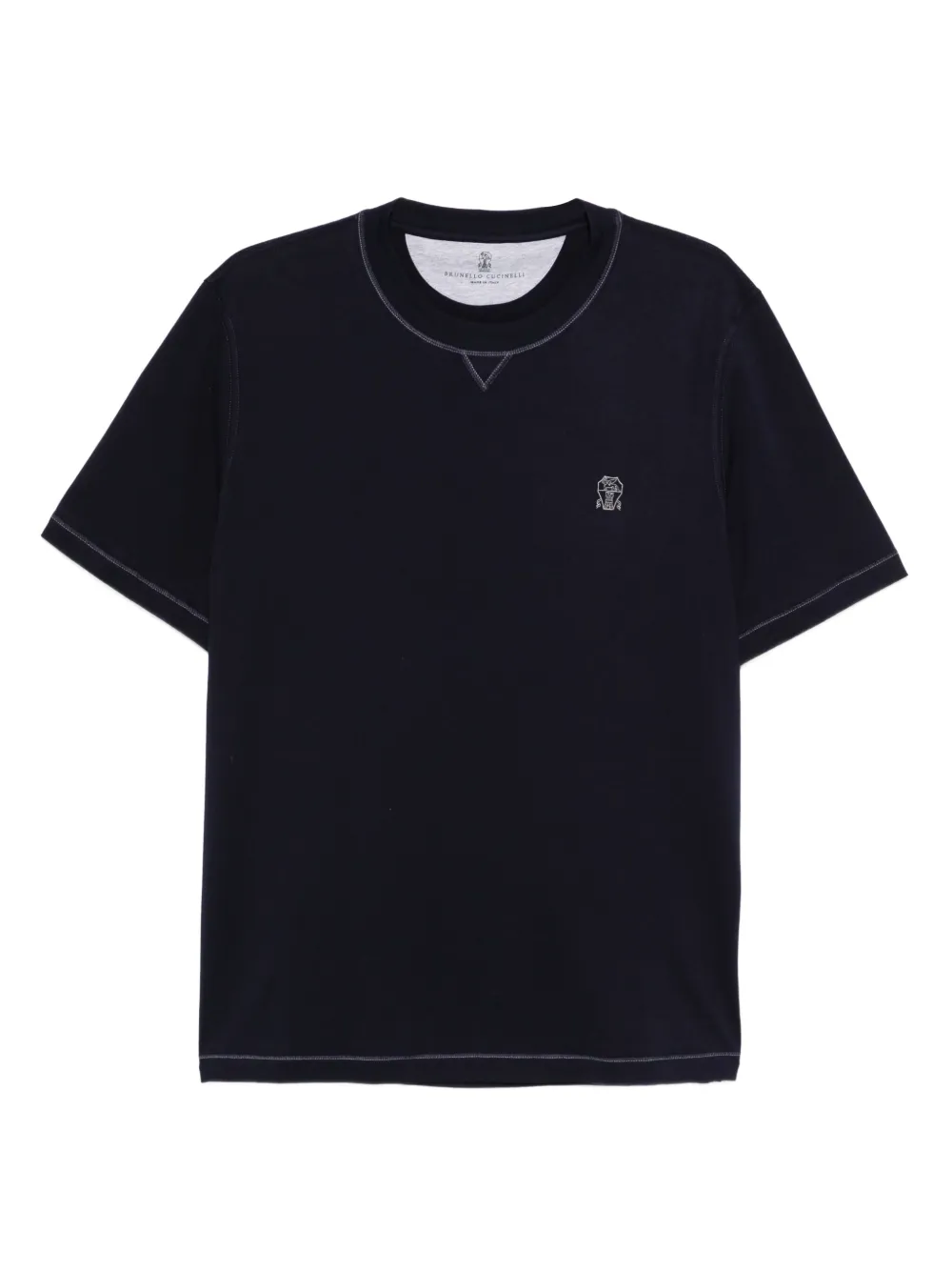 Brunello Cucinelli T-shirt met borduurwerk Blauw