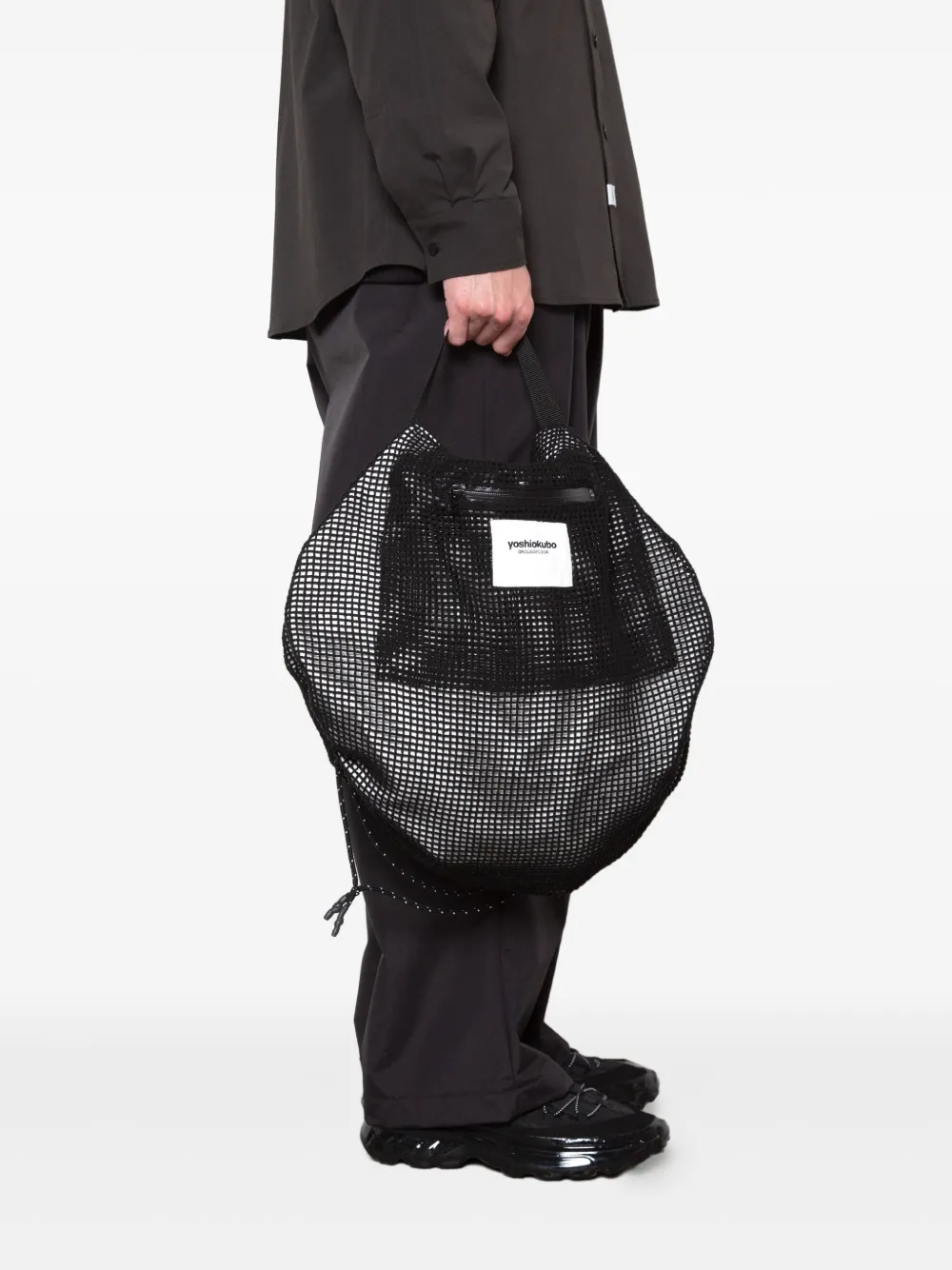mesh drawstring shoulder bag