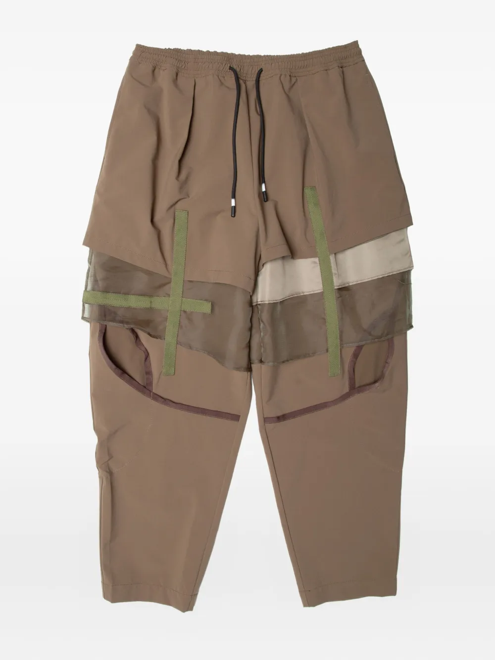 Yoshiokubo layered-panel trousers | Brown | Image 1