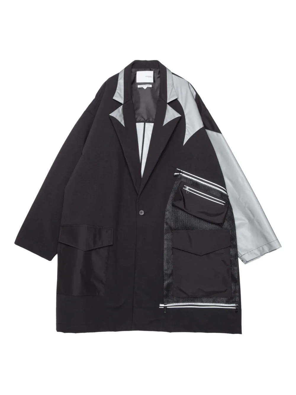 Yoshiokubo panelled-pocket coat - Nero