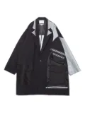 Yoshiokubo panelled-pocket coat - Black