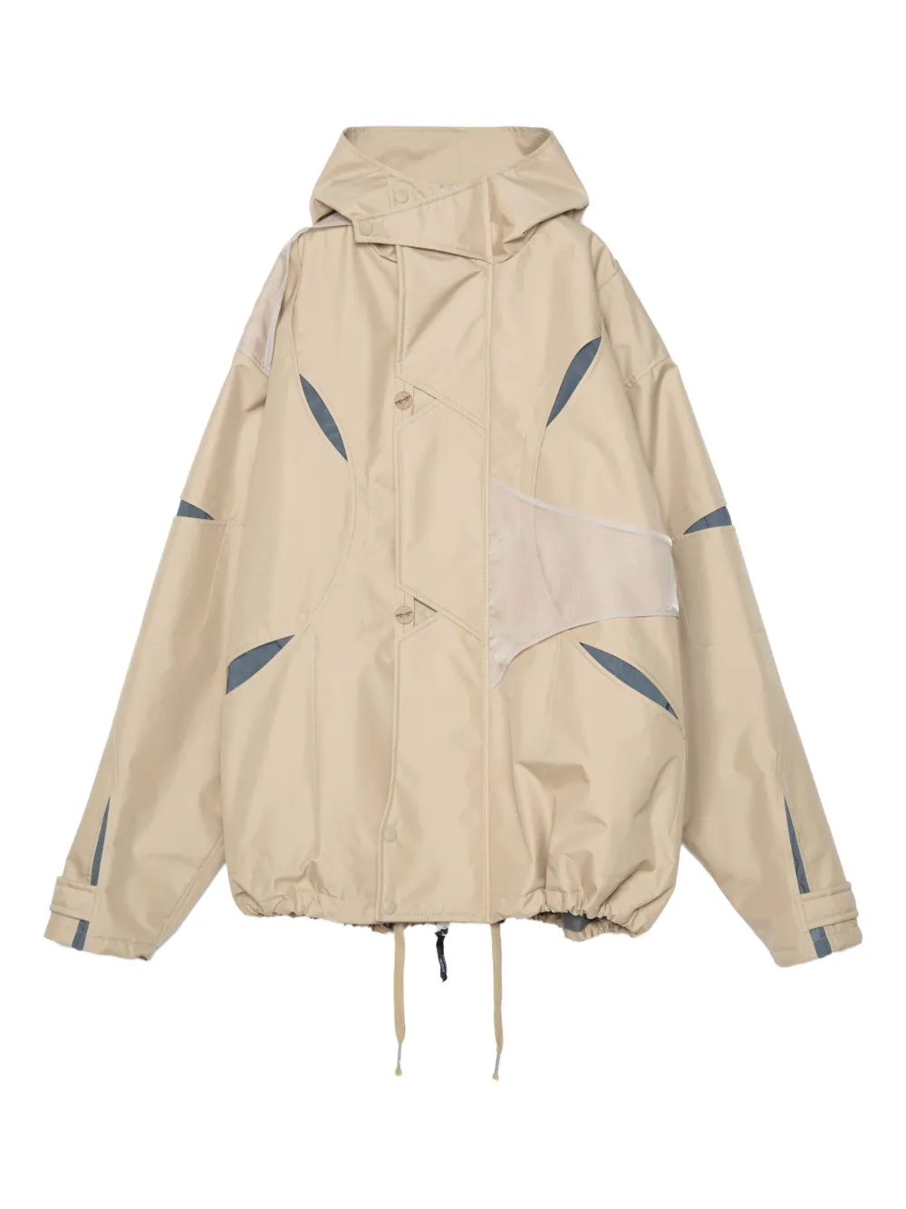 Yoshiokubo hooded panelled jacket | Neutrals | Image 1
