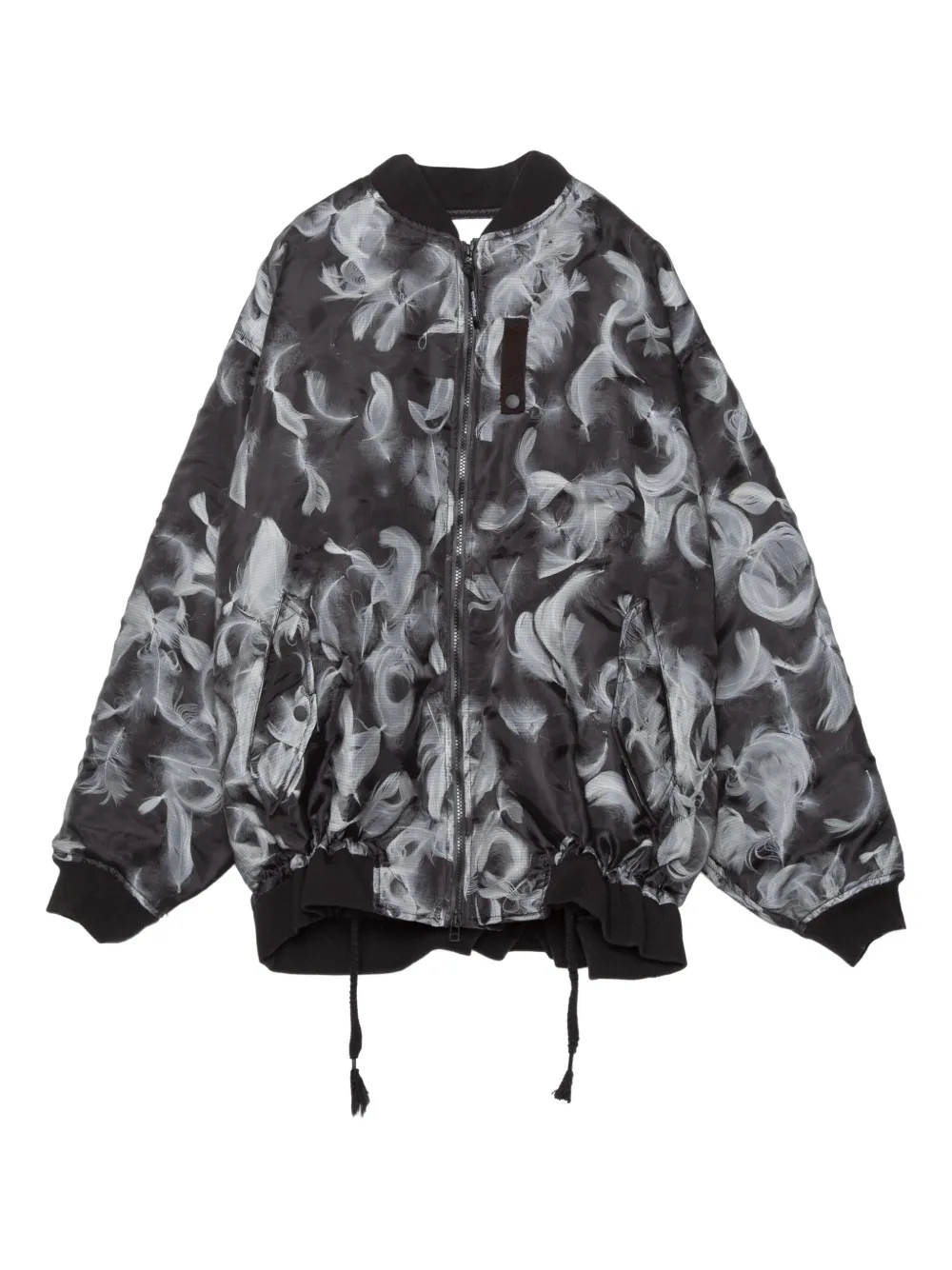 feather-print bomber jacket